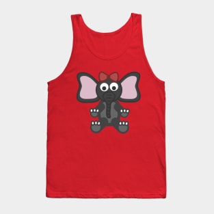 Cute gray baby elephant with ribbon Tank Top